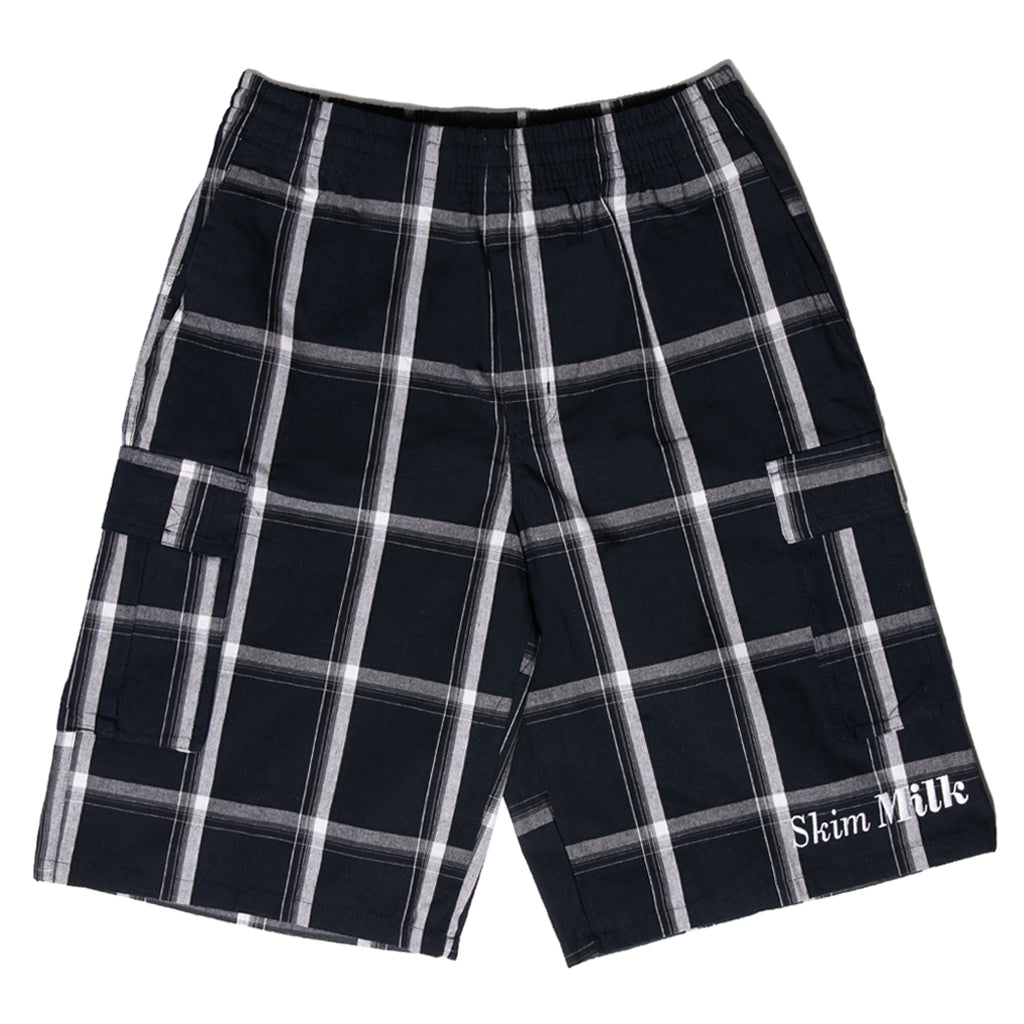 Unc plaid cargo shorts (navy) Skim Milk I WHOLE