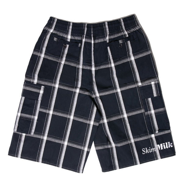 Unc plaid cargo shorts (navy)