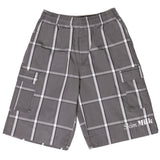 Unc plaid cargo shorts (grey)