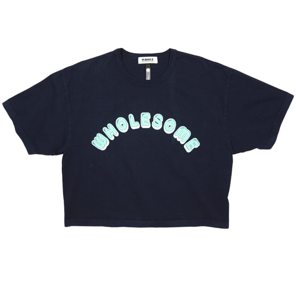 WHOLESOME OVERSIZED CROPPED SHIRT (midnight blue)